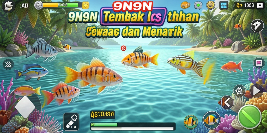 Gameplay menarik menembak ikan berwarna-warni di 9N9N.