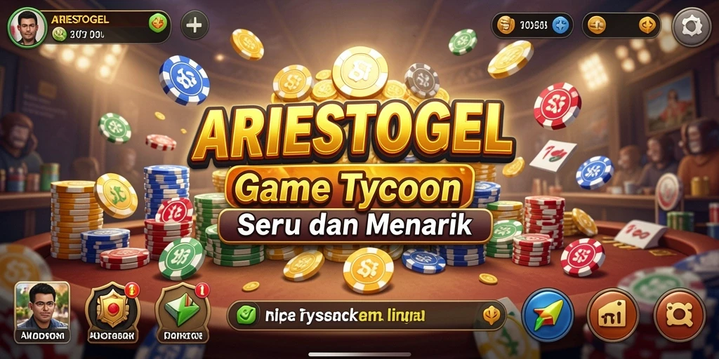 Screenshot utama ARIESTOGEL menampilkan gameplay Tycoon yang seru.