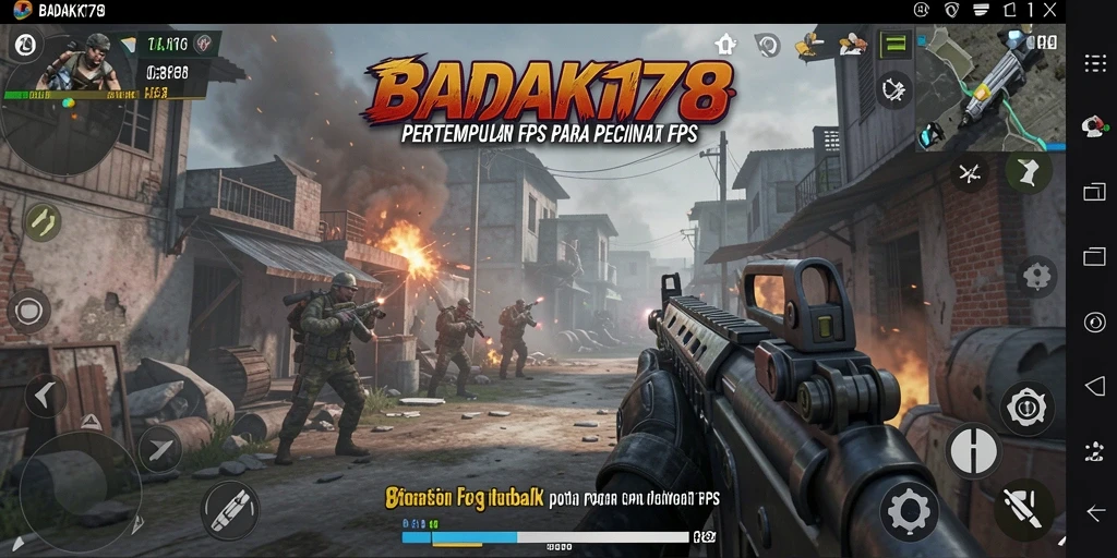 Tangkapan layar gameplay <strong>BADAK178</strong> yang menunjukkan aksi pertempuran FPS yang mendebarkan.