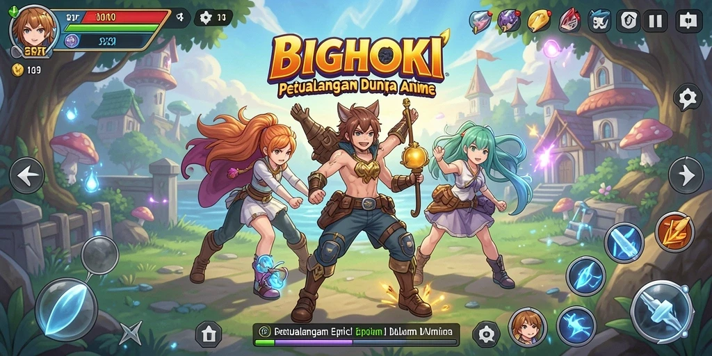 Gameplay BIGHOKI yang epik dan penuh aksi.