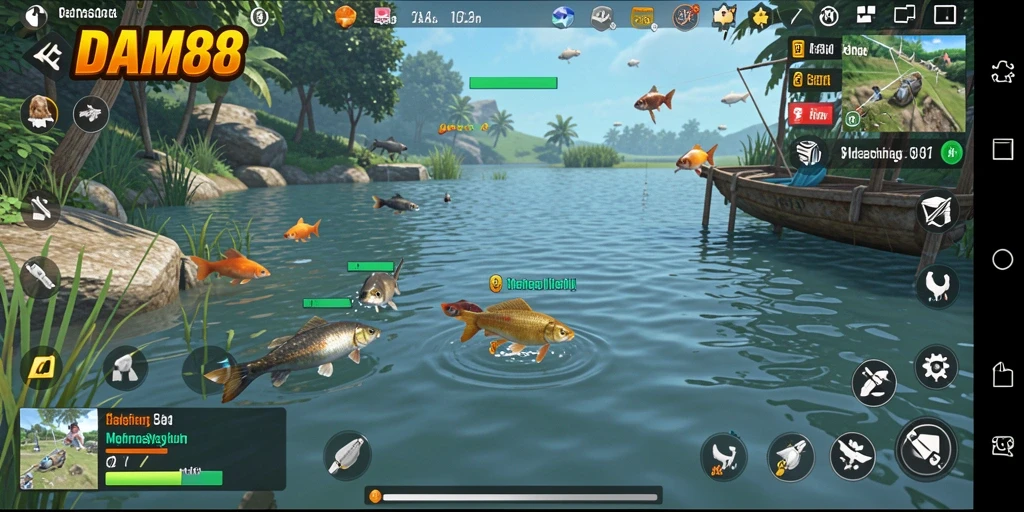 Tampilan gameplay memancing yang mengesankan dan realistis di DAM88.