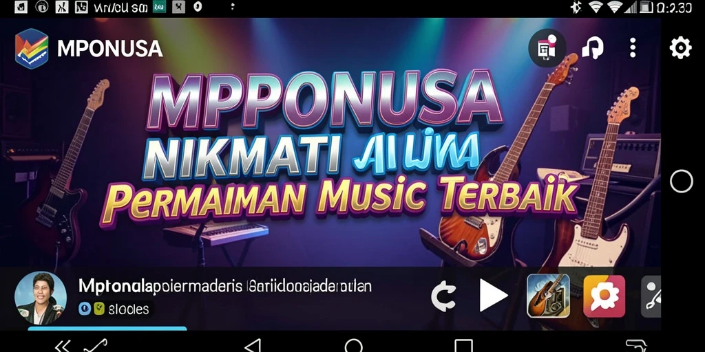 Screenshot gameplay MPONUSA menampilkan interaksi pengguna dengan lagu.